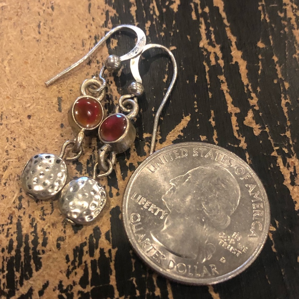 Amber and silver earrings